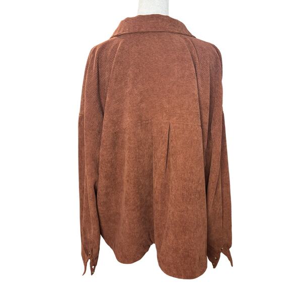 Madewell Corduroy Shacket Rust Brown Plus Size 3X - Picture 3 of 7